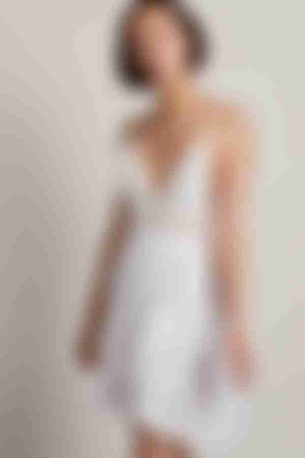 All The Right Reasons Crochet Bust Skater Mini Dress - Off White