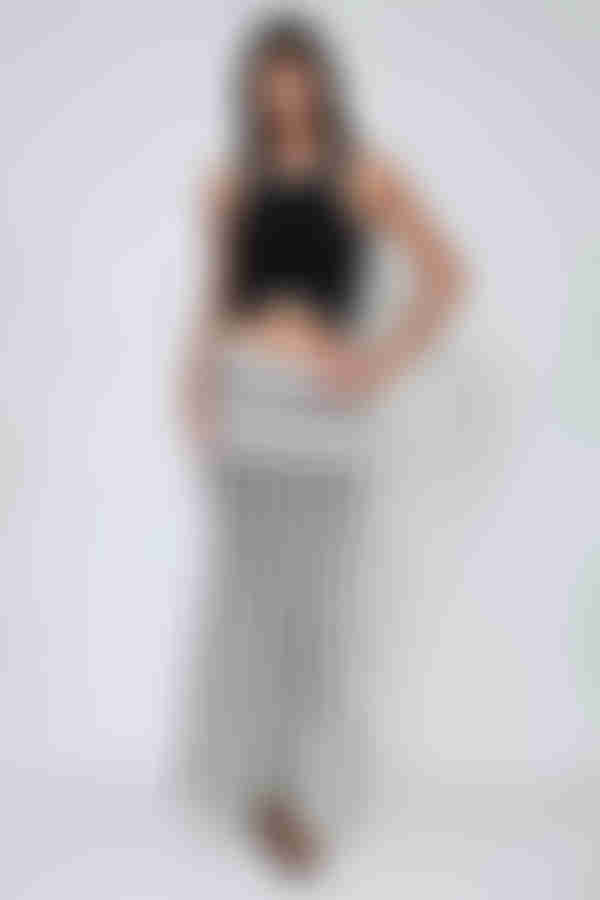 Stripe It Right Knit Maxi Skirt - Off White/Black