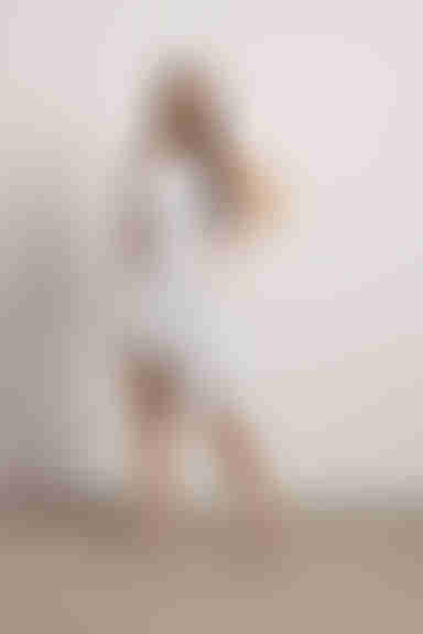 Carolina Ruched Bodycon Midi Dress - Off White