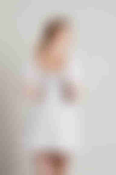 Heavenly Puff Sleeve Skater Mini Dress - Off White