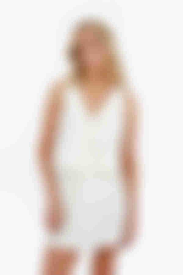 Lorelei Button Up A-line Mini Dress - Off white