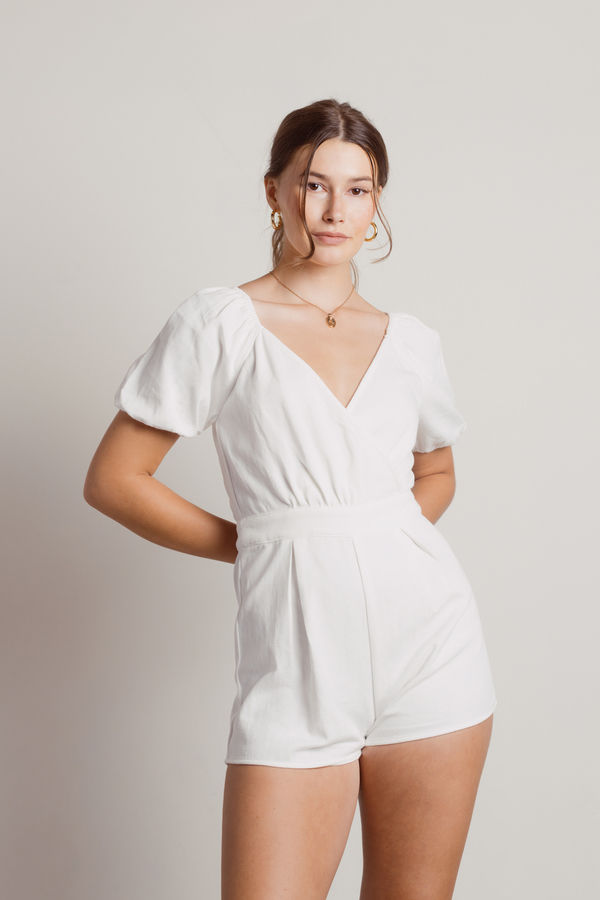 More On That Off White Puff Sleeve Romper