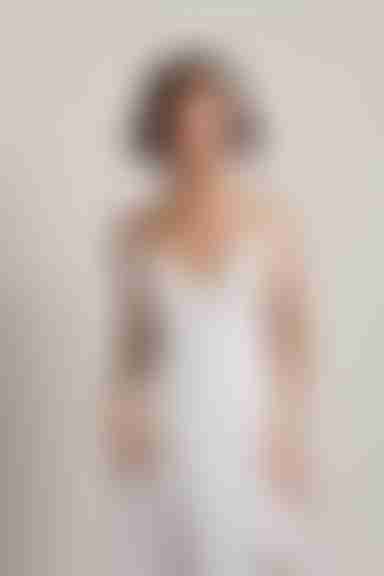 My Moment Crochet High Slit Maxi Dress - Off White