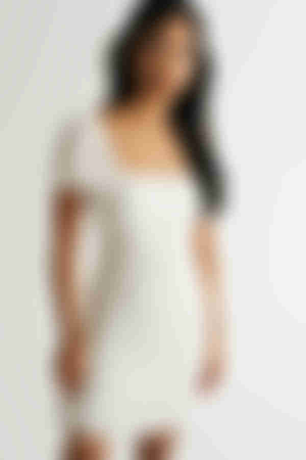 Namuro Smocked Puff Sleeve Mini Dress - Off White