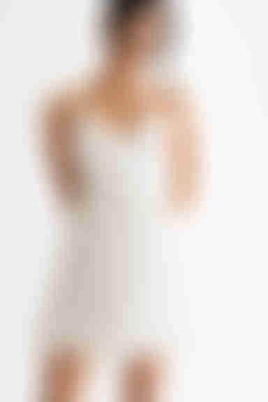 Natalia Off White Cutout Babydoll Mini Dress