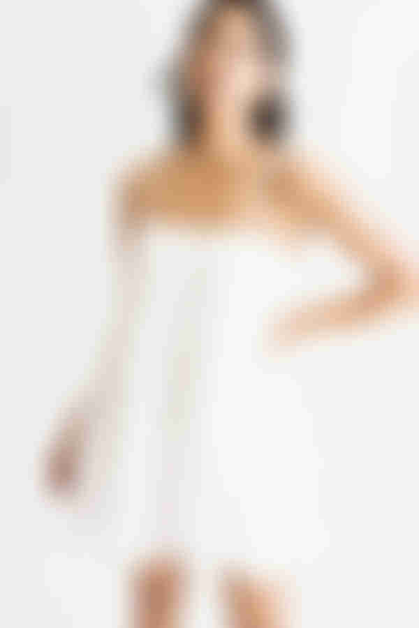 Spring Fling Off White Tiered Babydoll Mini Dress