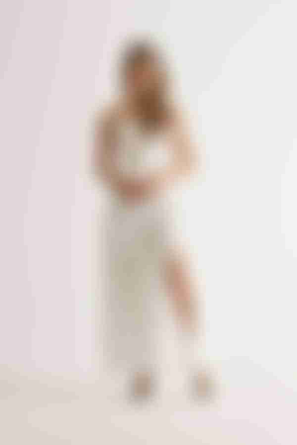 Think Of Me Off White Ruched Maxi Dress