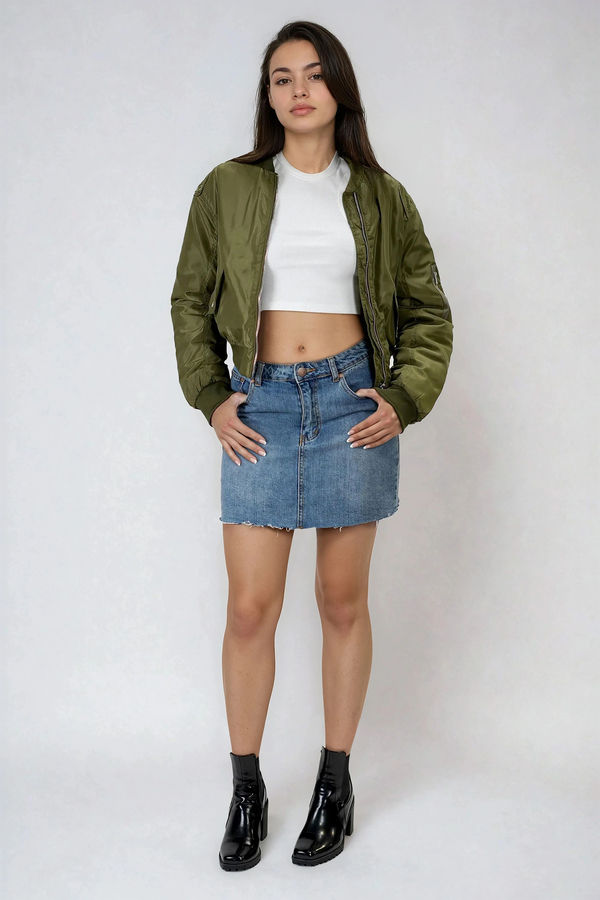 Fresh Vibes Cropped Bomber Jacket - OLI