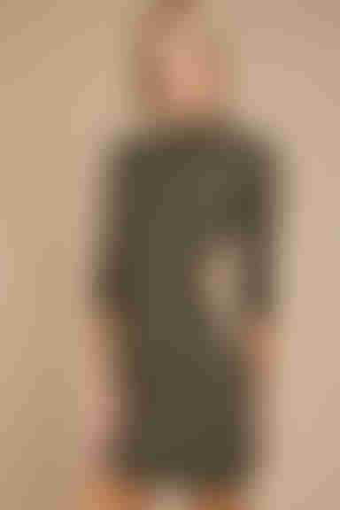 Sassy Side Ribbed Cutout Mini Dress - Olive