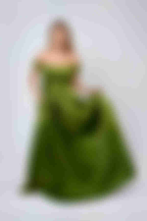 So Into You Ruched Bust Corset Maxi Dress - Olive