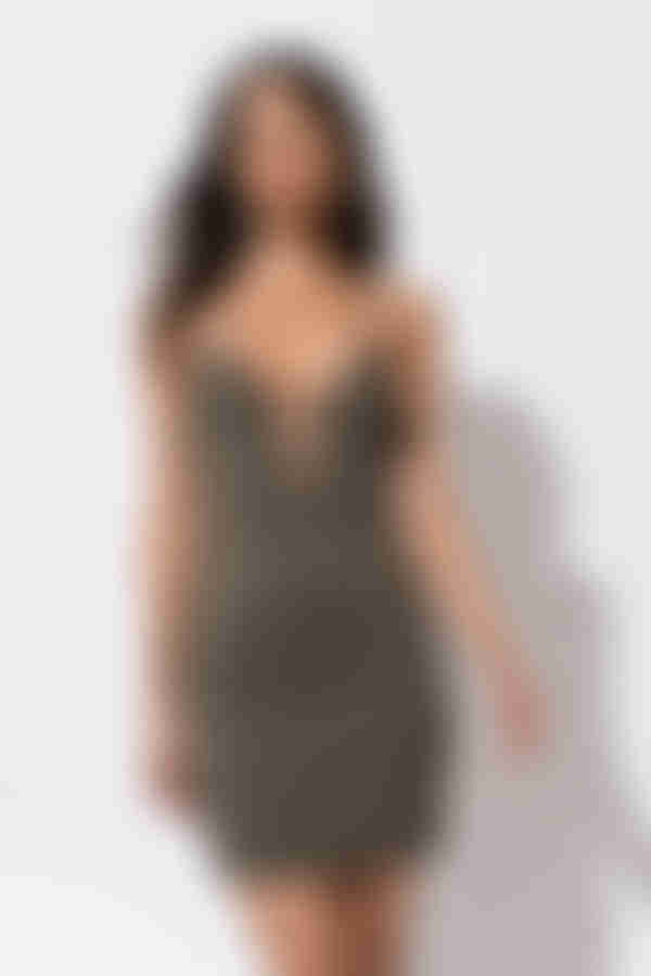 Take The Night Plunging Bodycon Mini Dress - Mauve