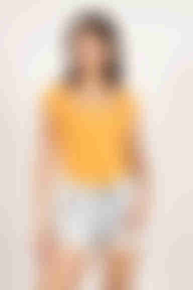 Square Eyes Ribbed Bodysuit - Orange