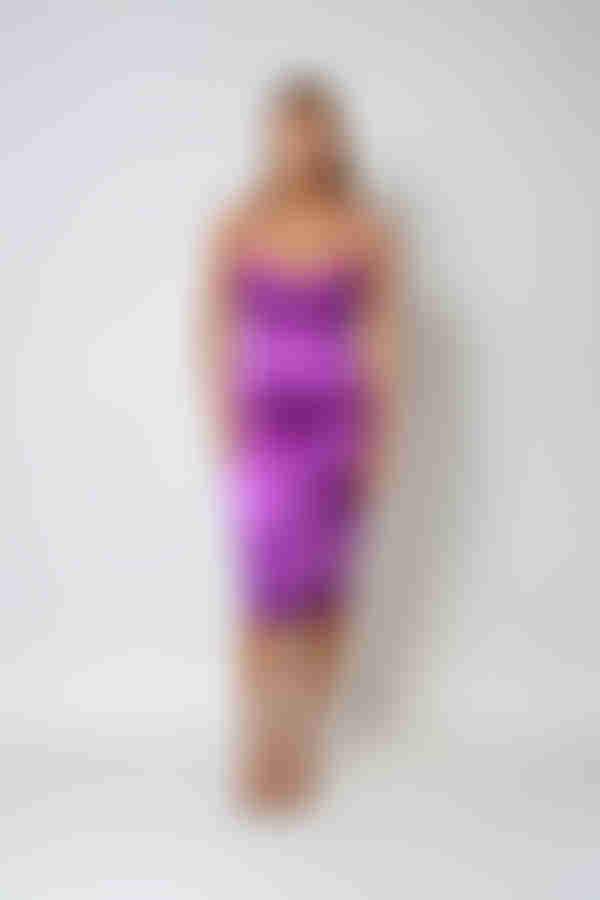 Pretty Please Satin Bustier Midi Dress - Orchid