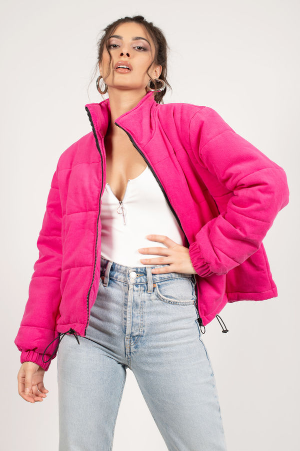 Get Over It Pink Puffer Jacket