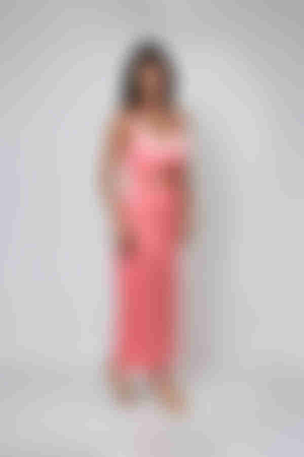 Sweet Relief Halter Cut-Out Midi Dress - Pink