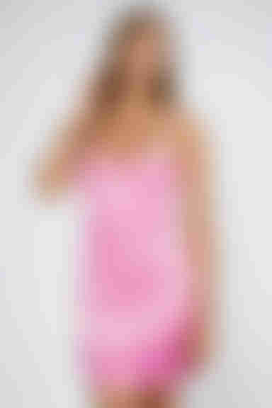 Sweetly Yours Embroidered Satin Mini Dress - Pink