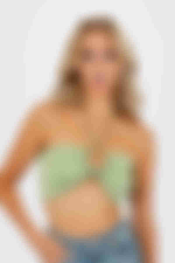 Down To Miami Crop Top - Pistachio Green