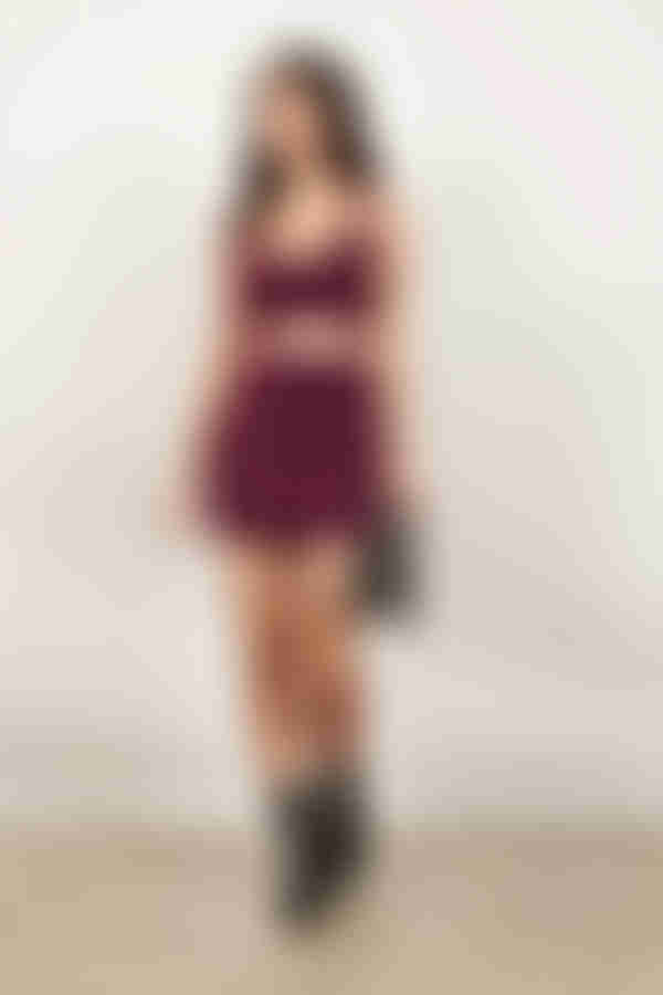 All That Fuzz Fuzzy Mini Skirt - Plum