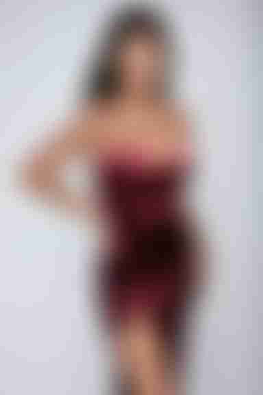 Midnight Lace Sweetheart Slit Maxi Dress - Plum