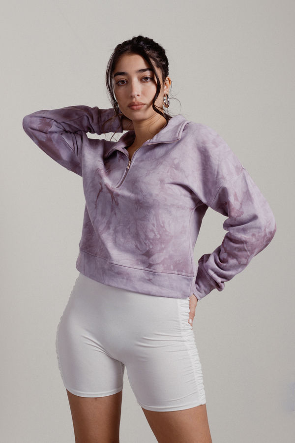 Grape Slushie Purple Tie-Dye Half Zip Sweatshirt