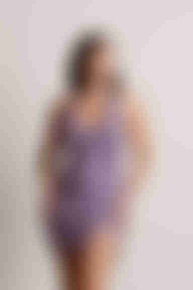 Space Babe Open Back Slit Mini Dress - Purple