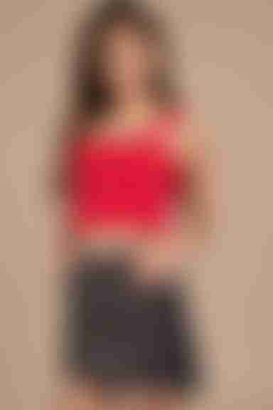 All Smocked Out Crop Top - Red