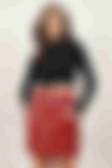 Big Apple Faux Leather Mini Skirt - Red