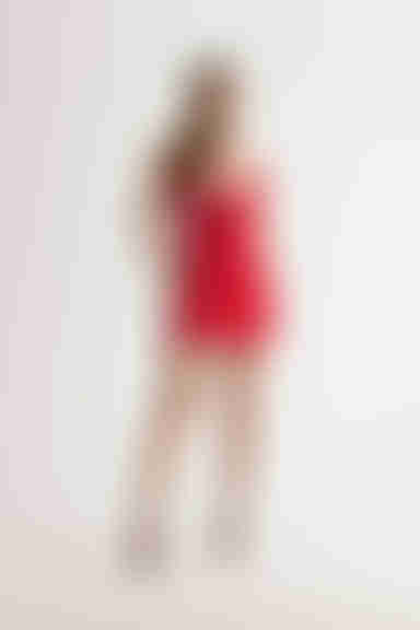 Cecily Cowl Neck Bodycon Mini Dress - Red