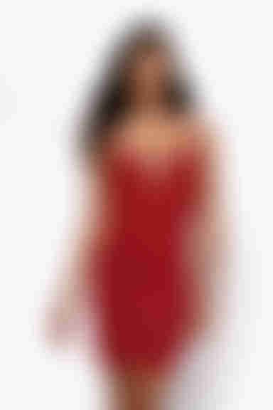 Come On Over Plunging Bodycon Mini Dress - Red