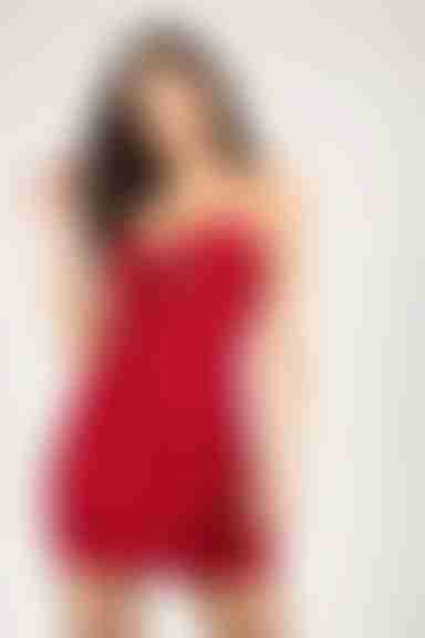 Fire Hazard Keyhole Bodycon Mini Dress - Red