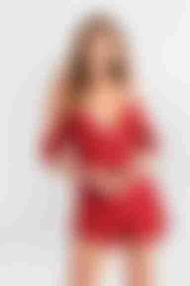 Genesis Plunging Romper - Red