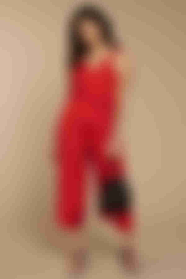 The Fifth Label Gilded Surplice Jumpsuit - Red