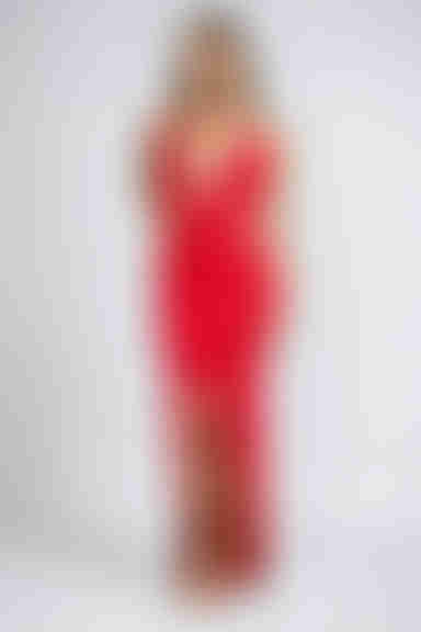 Hot Desire Halter Cutout Maxi Dress - Red