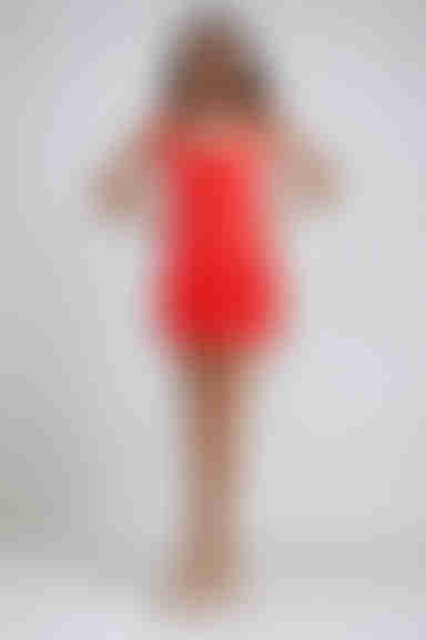 Hot Streak Square Neck Bodycon Mini Dress - Red