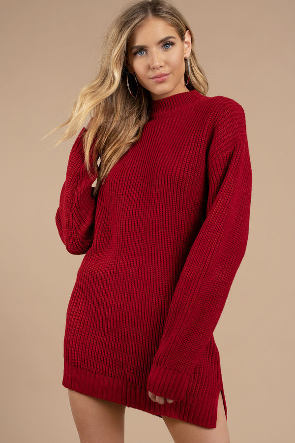 Just For Comfort Red Sweater Dress