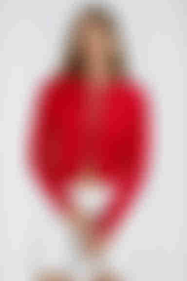 Light Snuggle Long Sleeve Bow Cardigan - Red