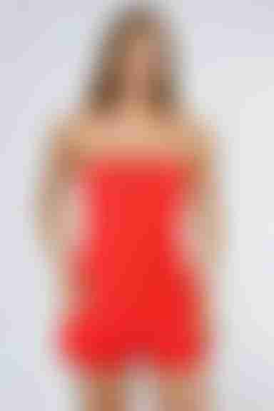 Oops, You Stare Tube Top Romper - Red