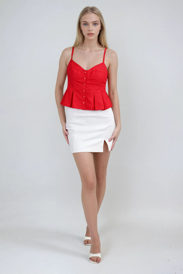 Sweet Like Honey Pleated Cami Top - Red
