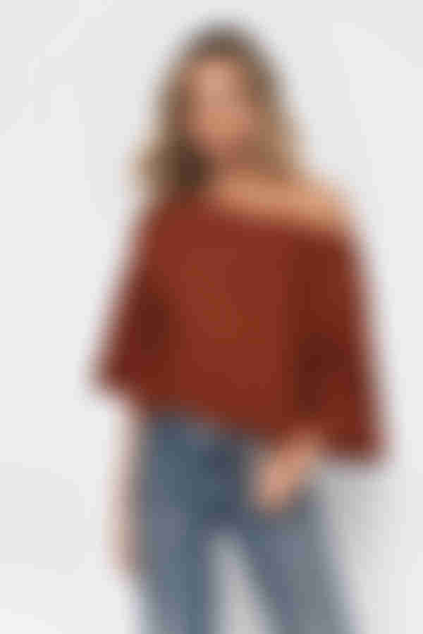 Sweet Dreams Ribbed Knit Sweater - Rust