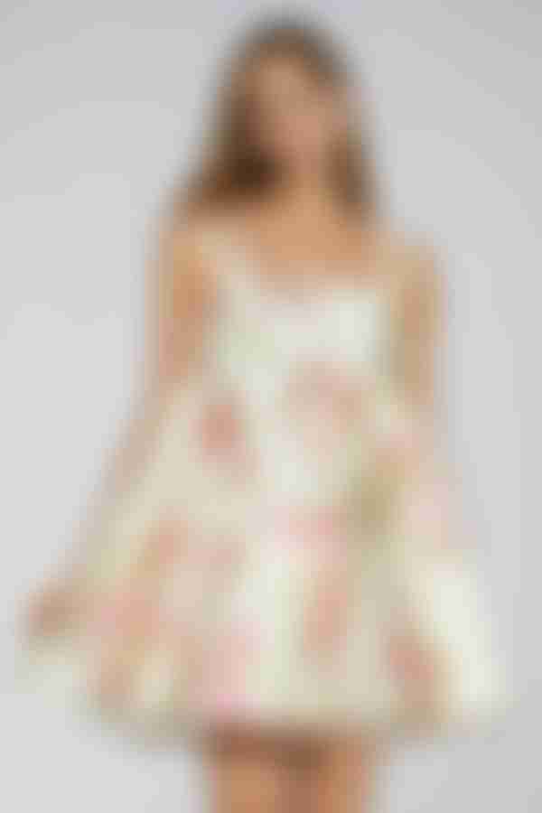 Floral Daydream Babydoll Satin Mini Dress - Sage Pink