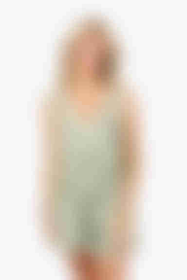 Brynlee Lace Up Back Romper - Seagrass