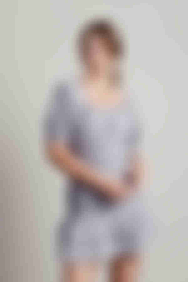 Almost Love Smocked Tiered Mini Dress - Silver