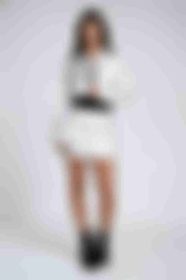 Cosmic Edge Metallic Mini Skirt - Silver