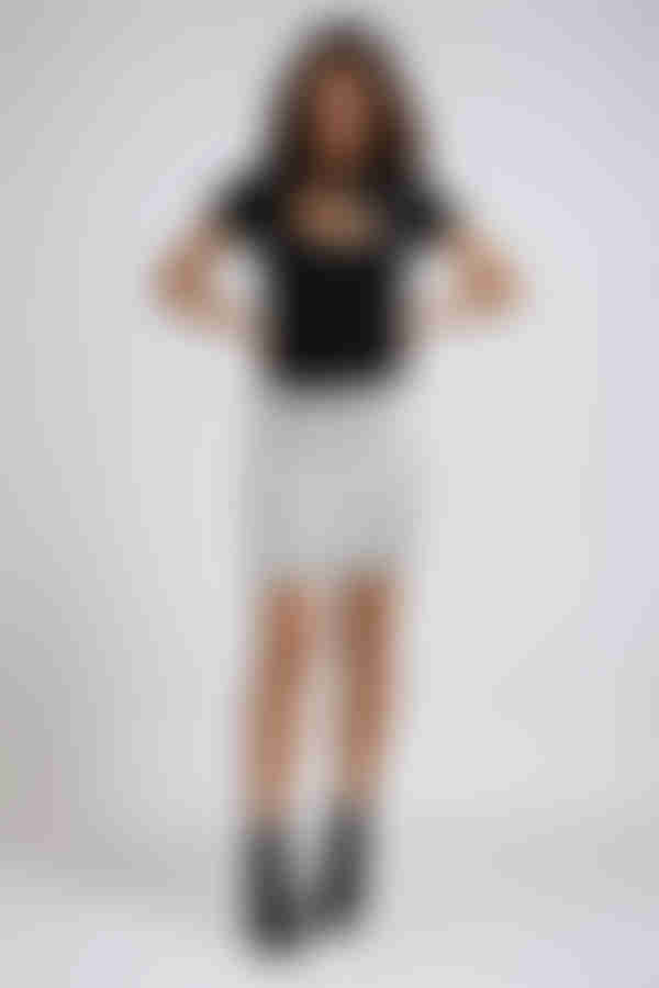 Frost Charm Knit Mini Skirt - Silver