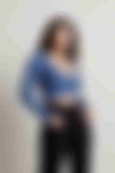 Aiden Crop Top - Slate Blue