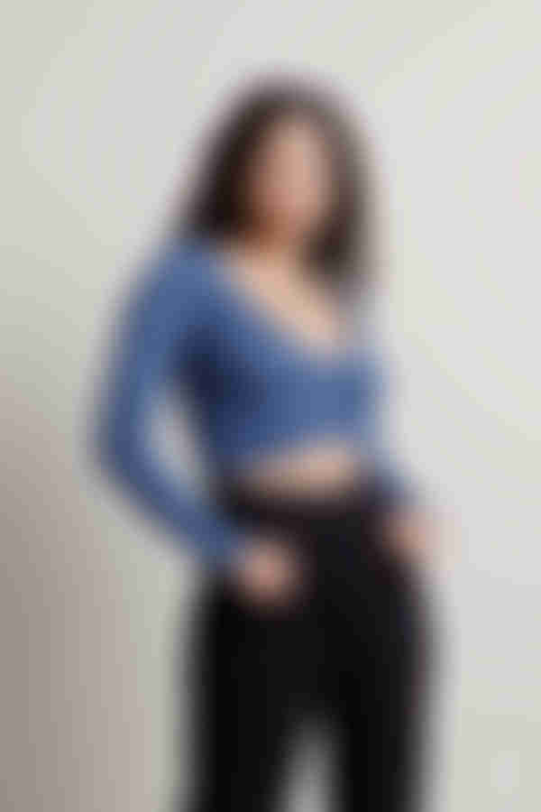 Aiden Crop Top - Slate Blue