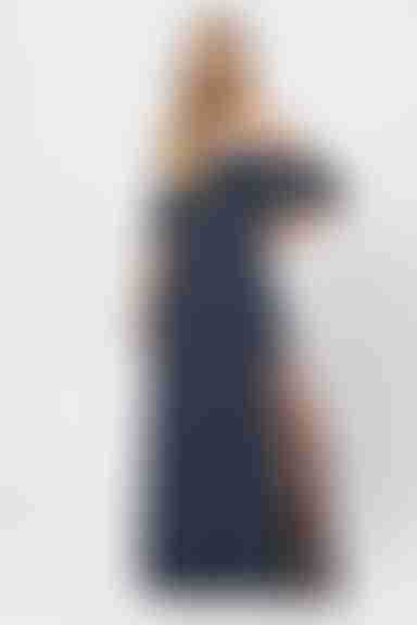 Into You Off The Shoulder High Slit Maxi Dress - Slate