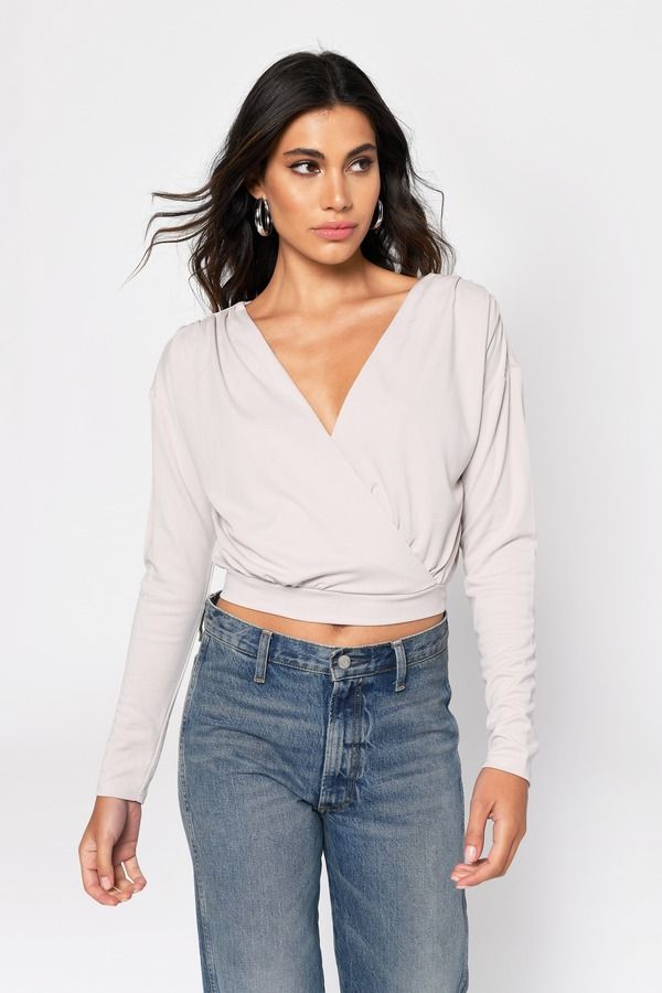 Wrap City Stone Plunging Crop Top