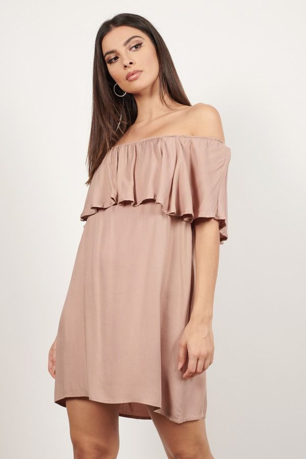 Don't Be Shy Taupe Shift Dress