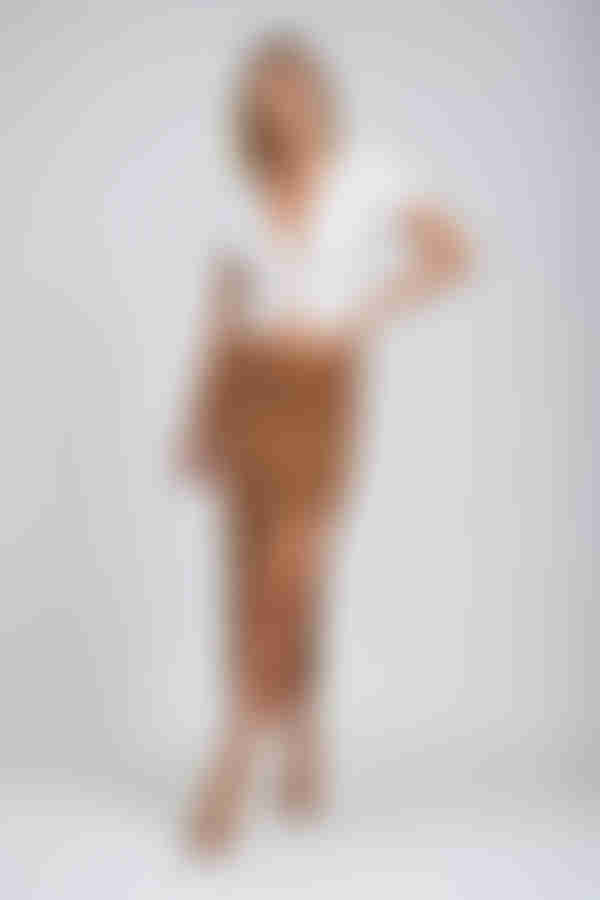 Drift Charm Mesh Midi Skirt - Taupe